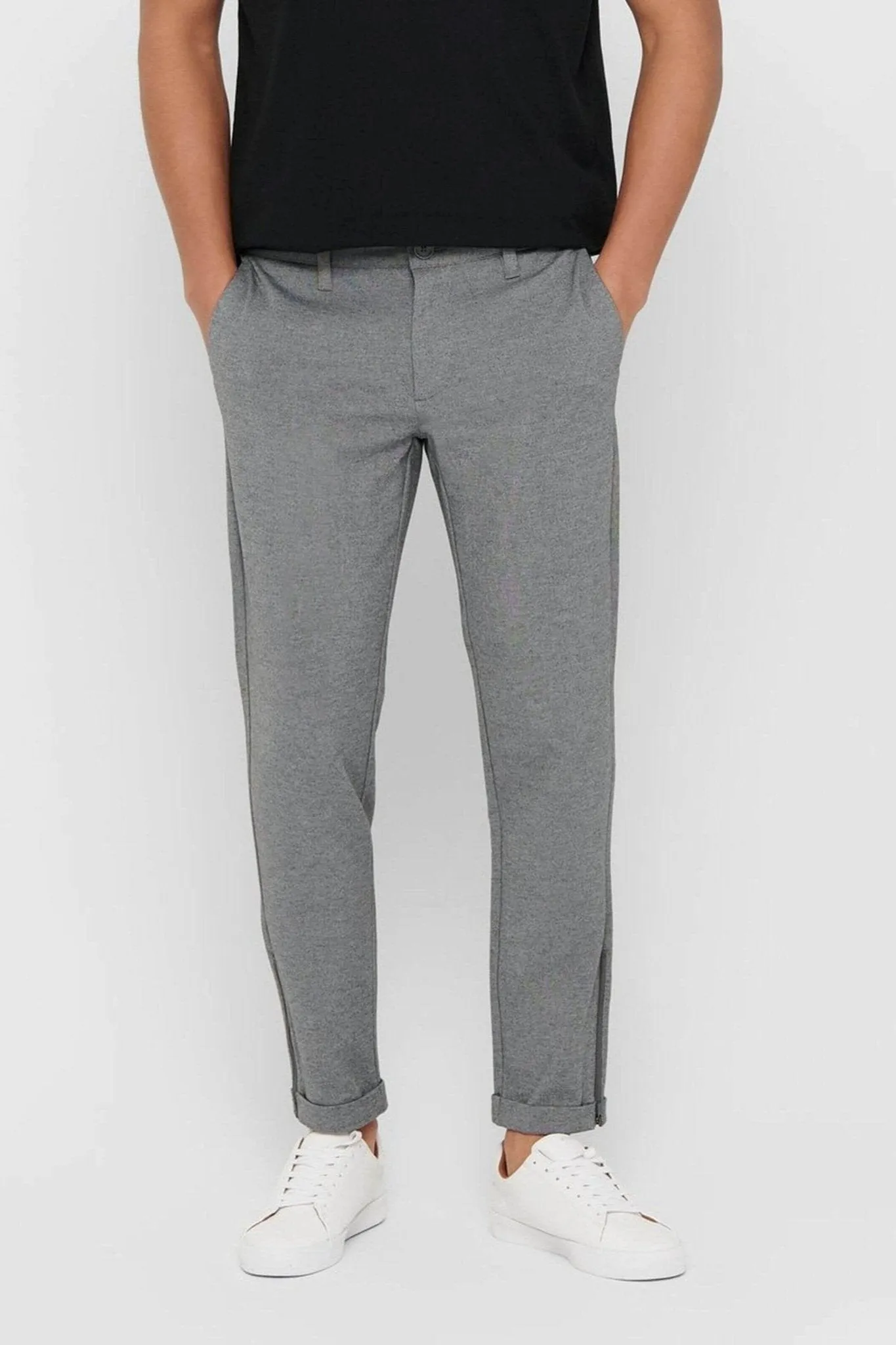 Mark Trousers Side zip - Light Grey