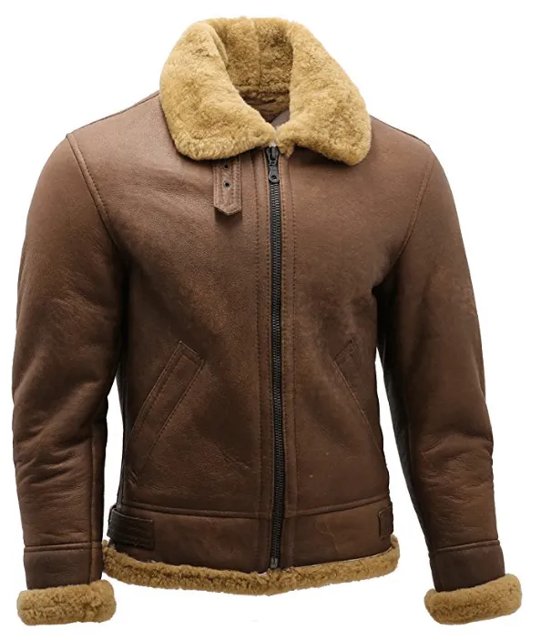 Men's B3 Brown Shearling Flying Aviator Jacket