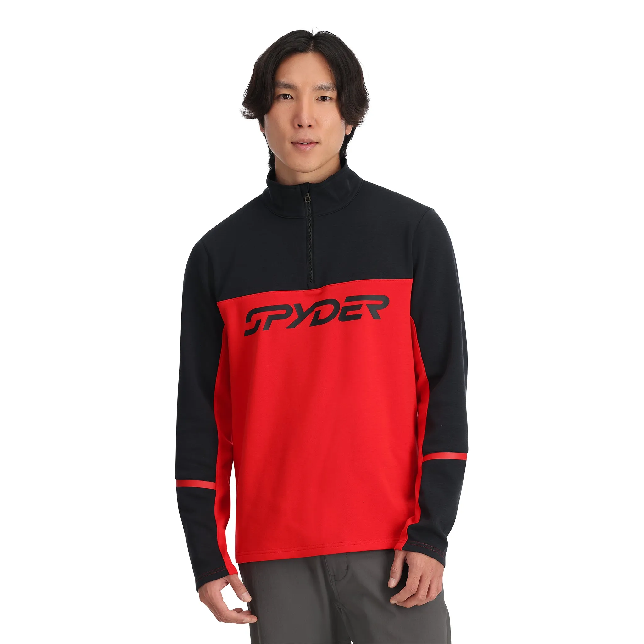 Mens Speed Fleece Half Zip - Spyder Red