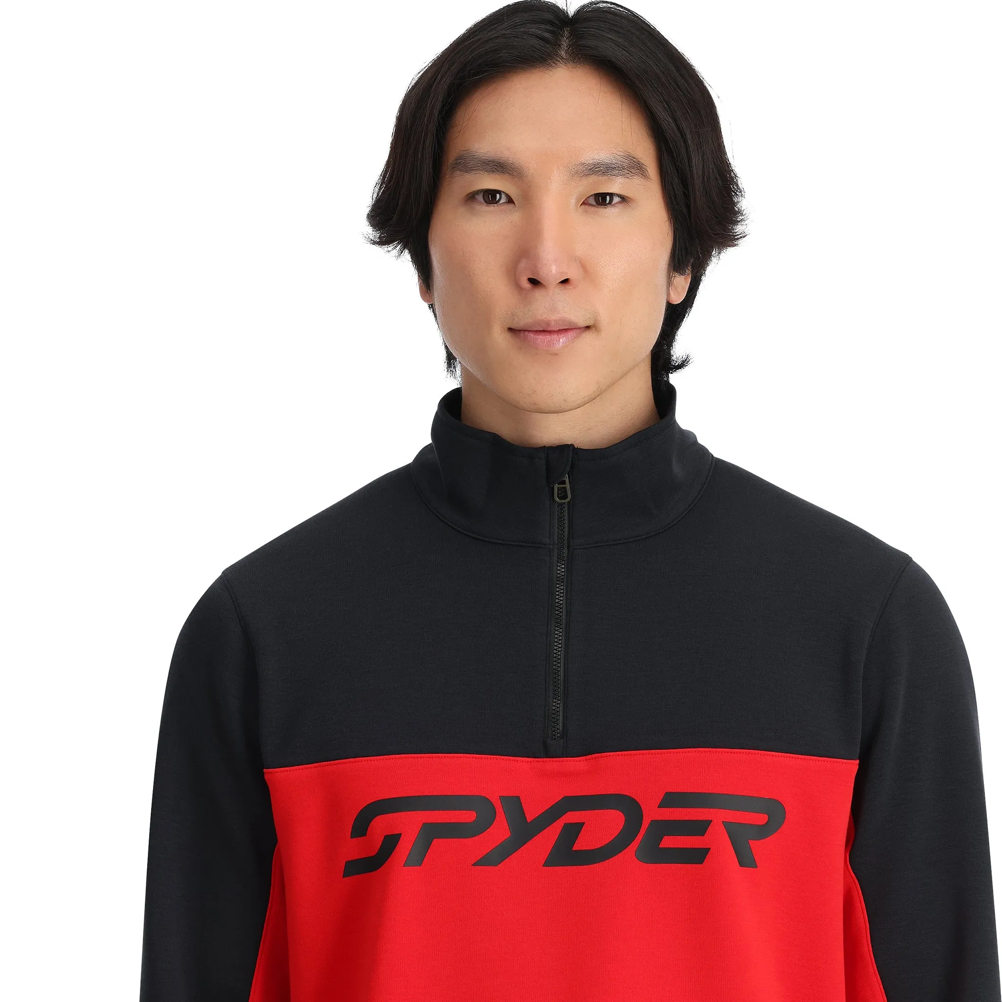 Mens Speed Fleece Half Zip - Spyder Red