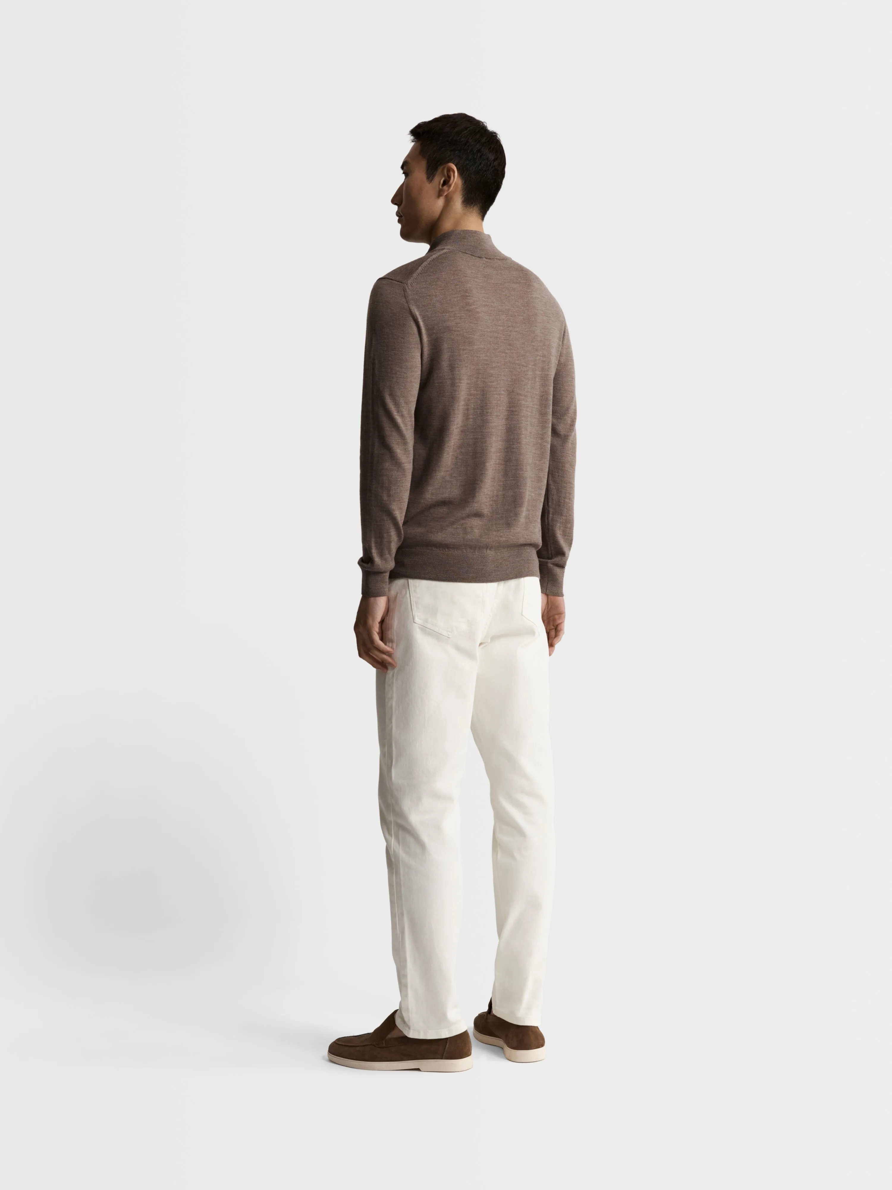 Merino Wool Quarter-Zip Jumper - Neutral