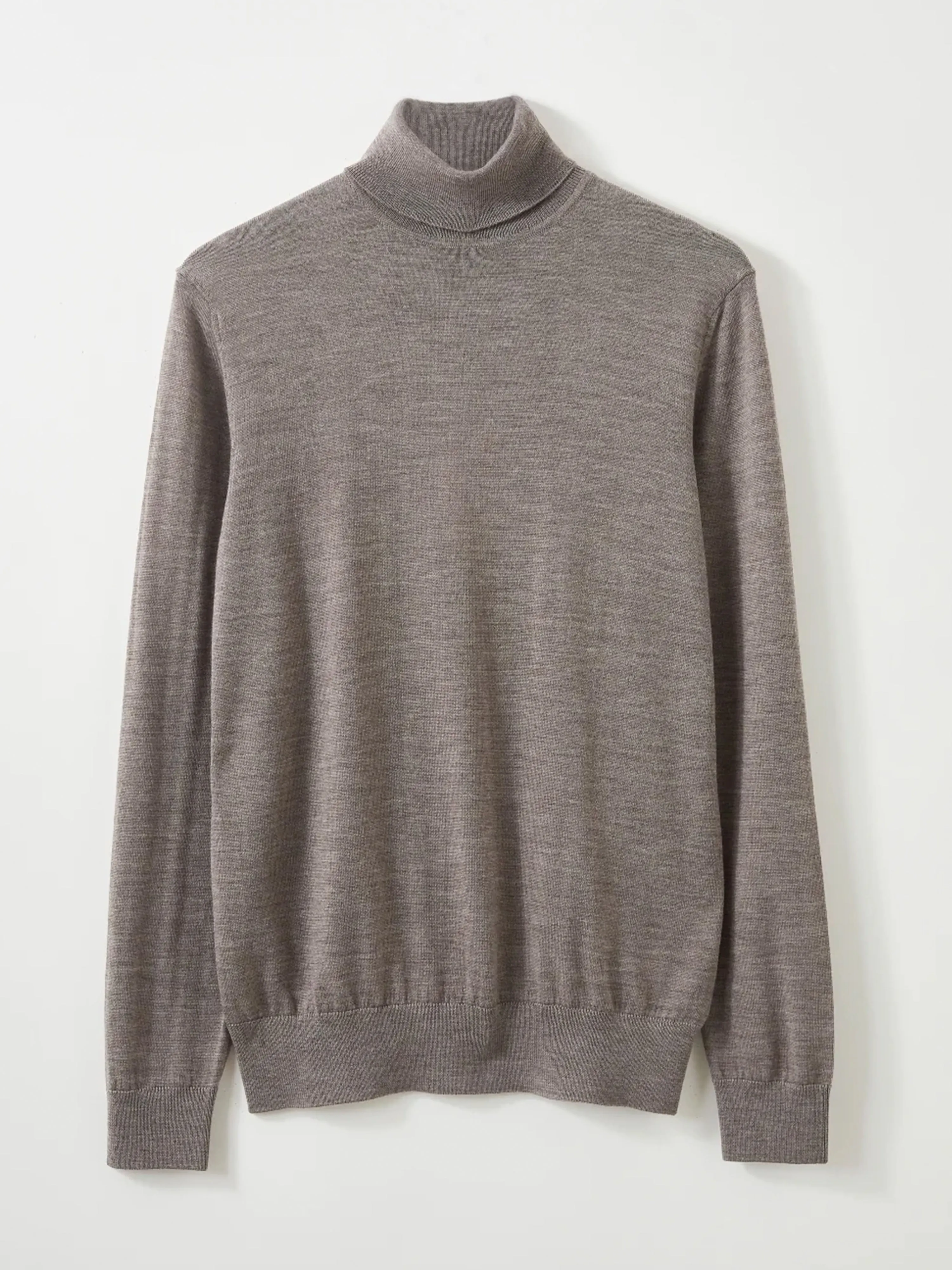 Merino Wool Roll Neck Jumper - Neutral