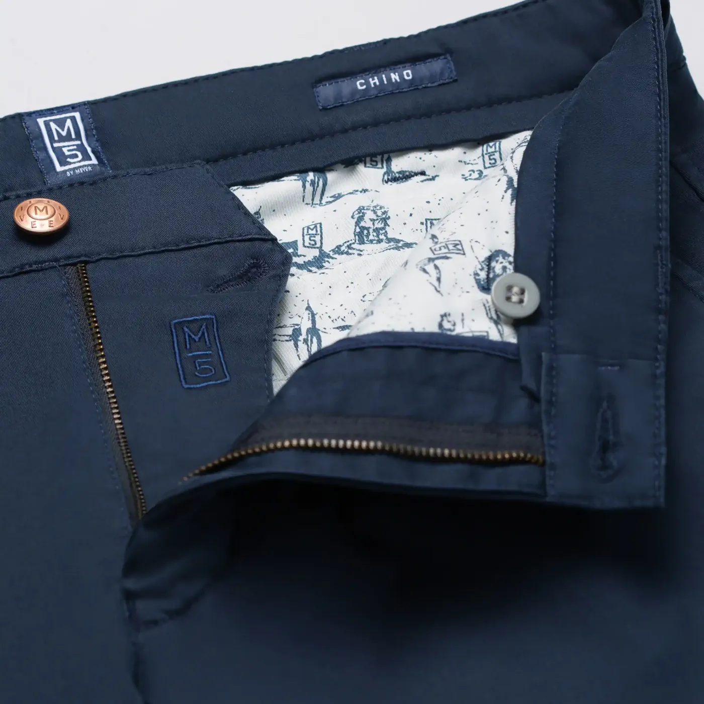 Meyer M5 5 Pocket Chino | Navy / Stone