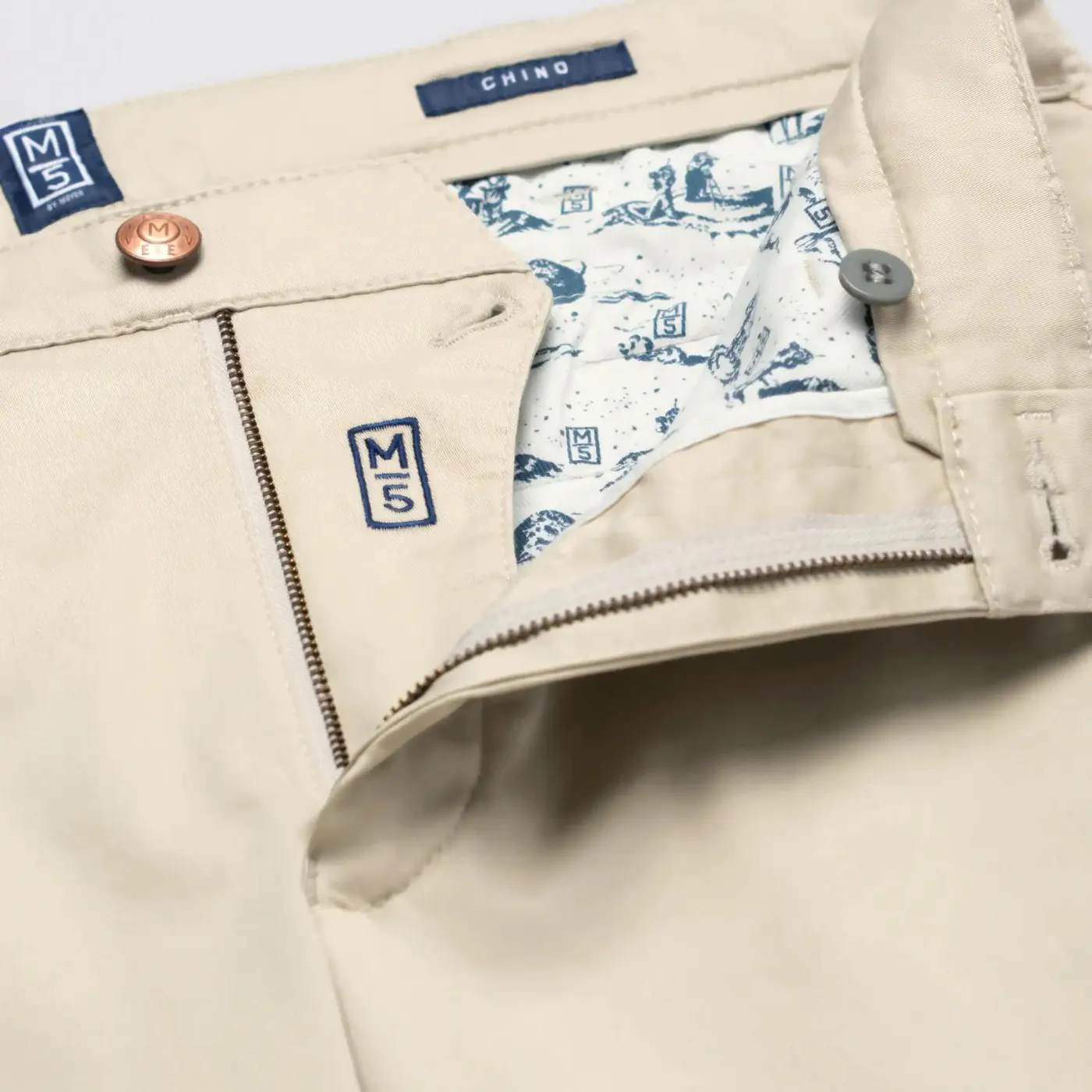 Meyer M5 5 Pocket Chino | Navy / Stone