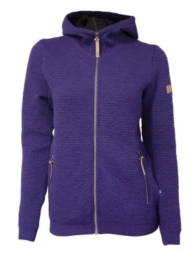 MOREL HOOD FEMALE, 60% FILTAD ULL, 40% LYOCELL   — DARK PURPLE