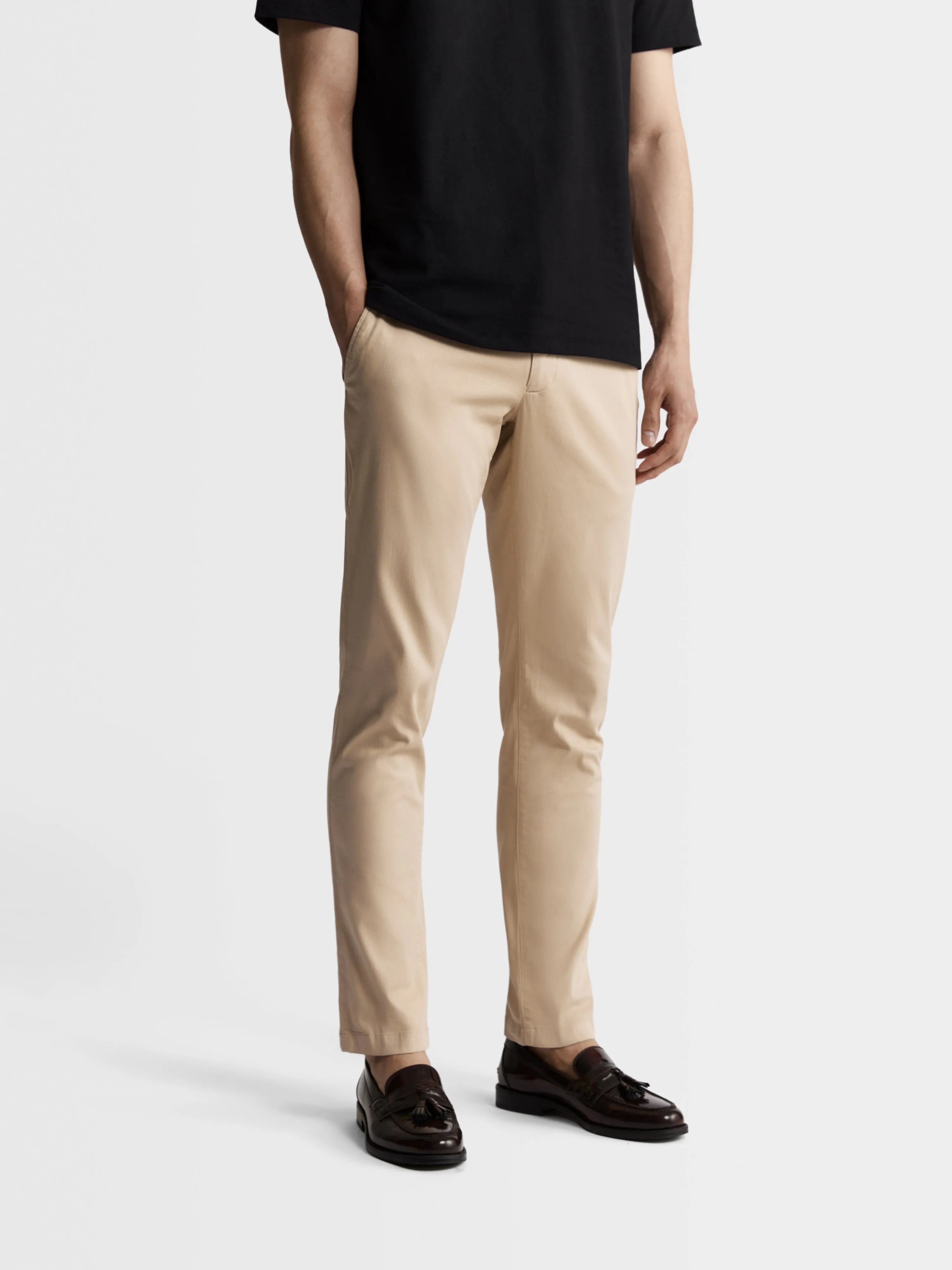 Moretti Oatmeal Extra Slim Fit Chino