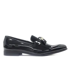 Moretti Plain Toe Slip On Shoes , M31989-BLACK