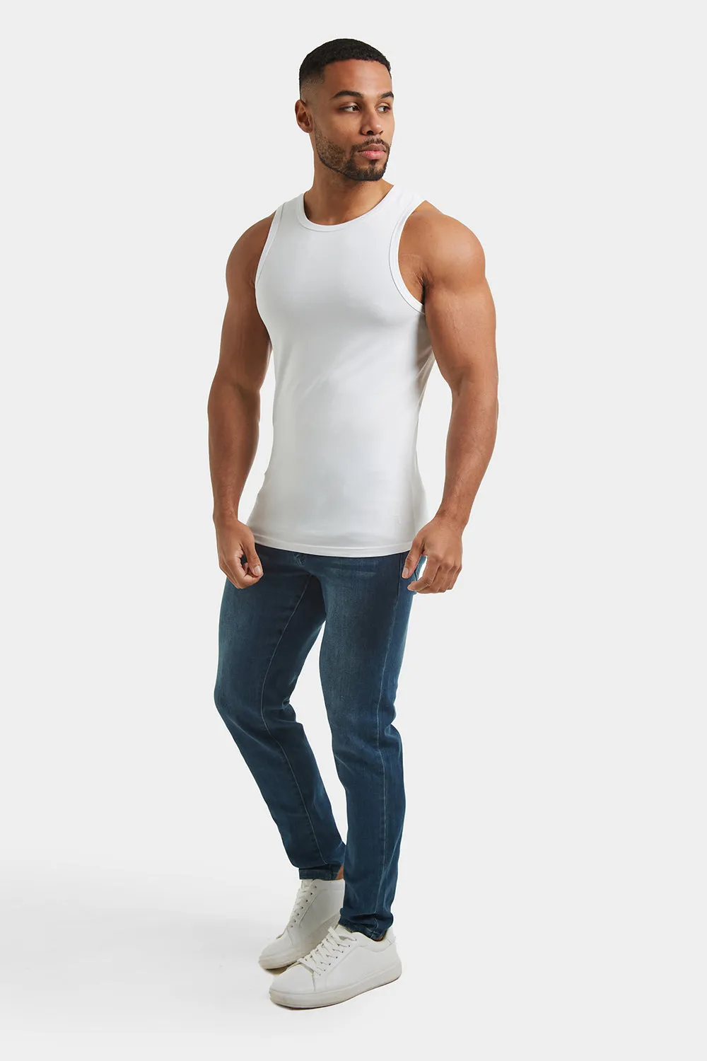 Muscle Fit Vest in White