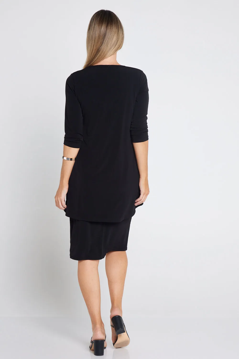 Myra Overlay Dress - Black