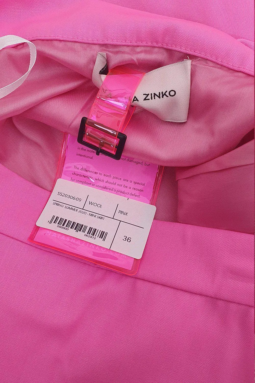 NATASHA ZINKO 100% Wool Hot Pink Slim Fit Mini Skirt (UK 8 | IT 40 | FR 36)