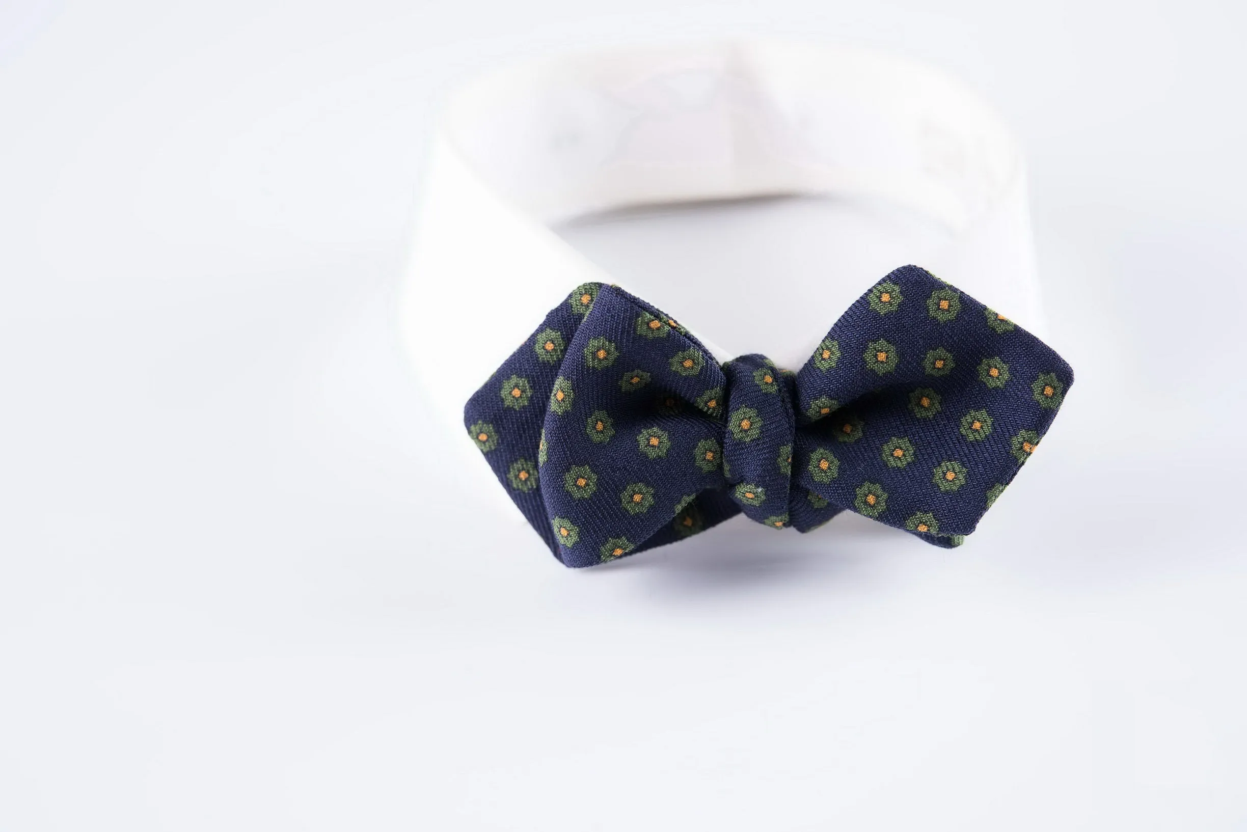 Navy Neats Wool Challis Bow Tie