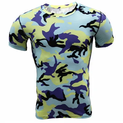 New 2016 Base Layer Camouflage T Shirt Fitness Tights Quick Dry Camo T Shirts Tops & Tees Crossfit Compression Shirt