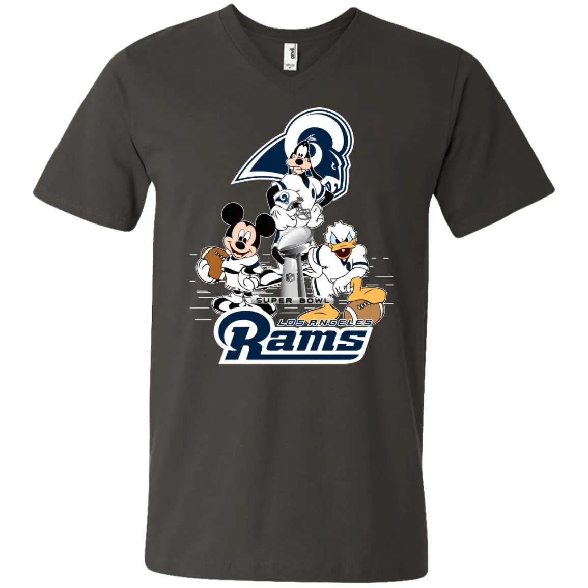 Nfl – Los Angeles Rams Donald Duck Goofy Mickey Mouse Super Bowl 2019 Football Men V-Neck T-Shirt