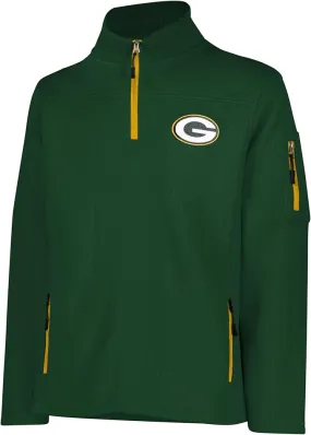 NFL Official Adults Quarter-Zip Super Soft Pullover Sweatshirt with Zipper Pockets - Unisex|Green Bay Packers