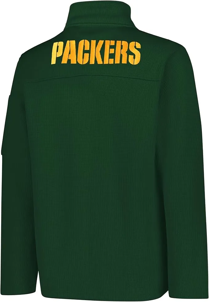 NFL Official Adults Quarter-Zip Super Soft Pullover Sweatshirt with Zipper Pockets - Unisex|Green Bay Packers