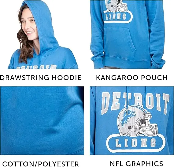 NFL Official Women's Super Soft Hoodie Pullover Sweatshirt|Detroit Lions