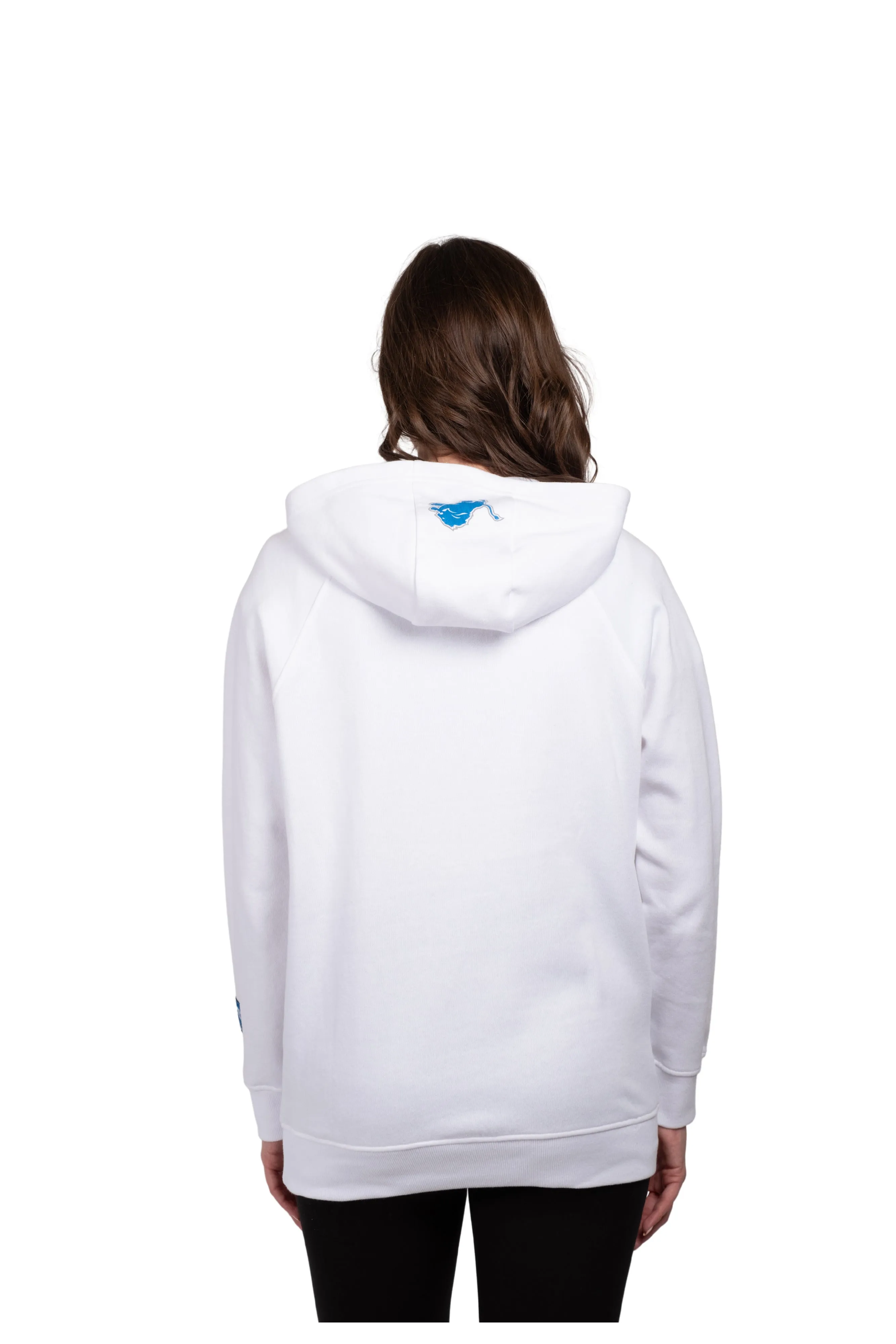 NFL Official Women's Super Soft Tie Neck Pullover Hoodie Sweatshirt|Detroit Lions