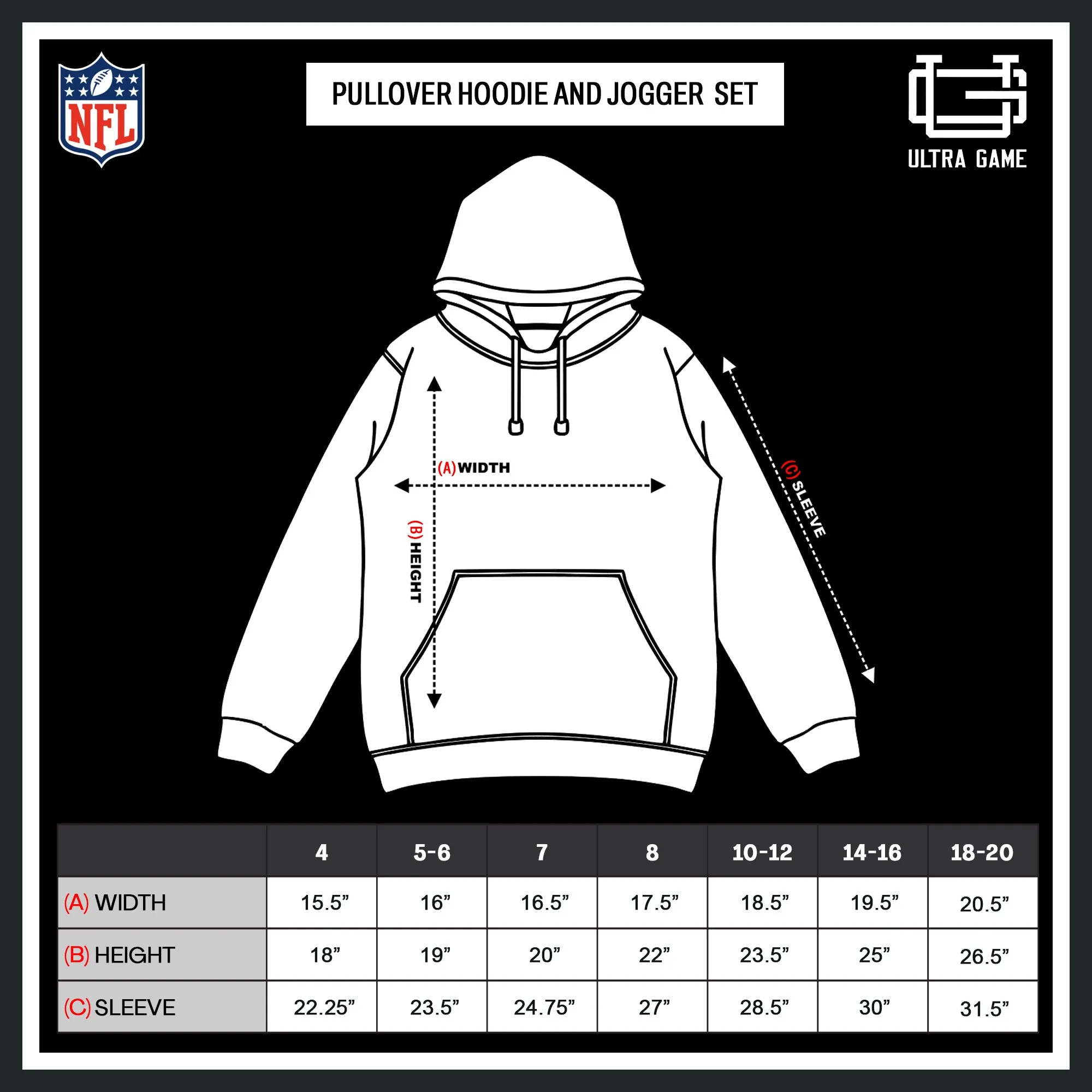 NFL Official Youth Super Soft Jogger & Hoodie Sweatshirt Set|Philadelphia Eagles