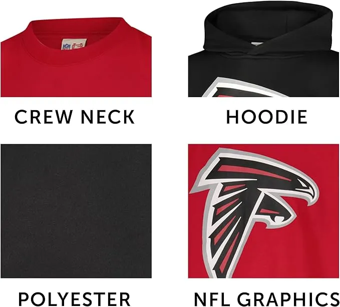 NFL Official Youth Super Soft T-Shirt & Hoodie Sweatshirt Set|Philadelphia Eagles