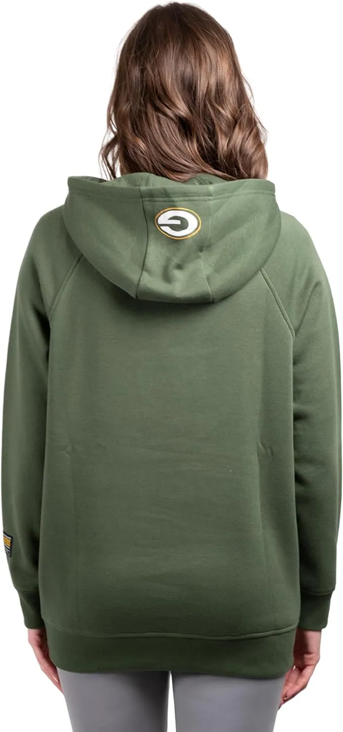 NFL Women's Official Super Soft Tie Neck Pullover Hoodie Sweatshirt|Green Bay Packers