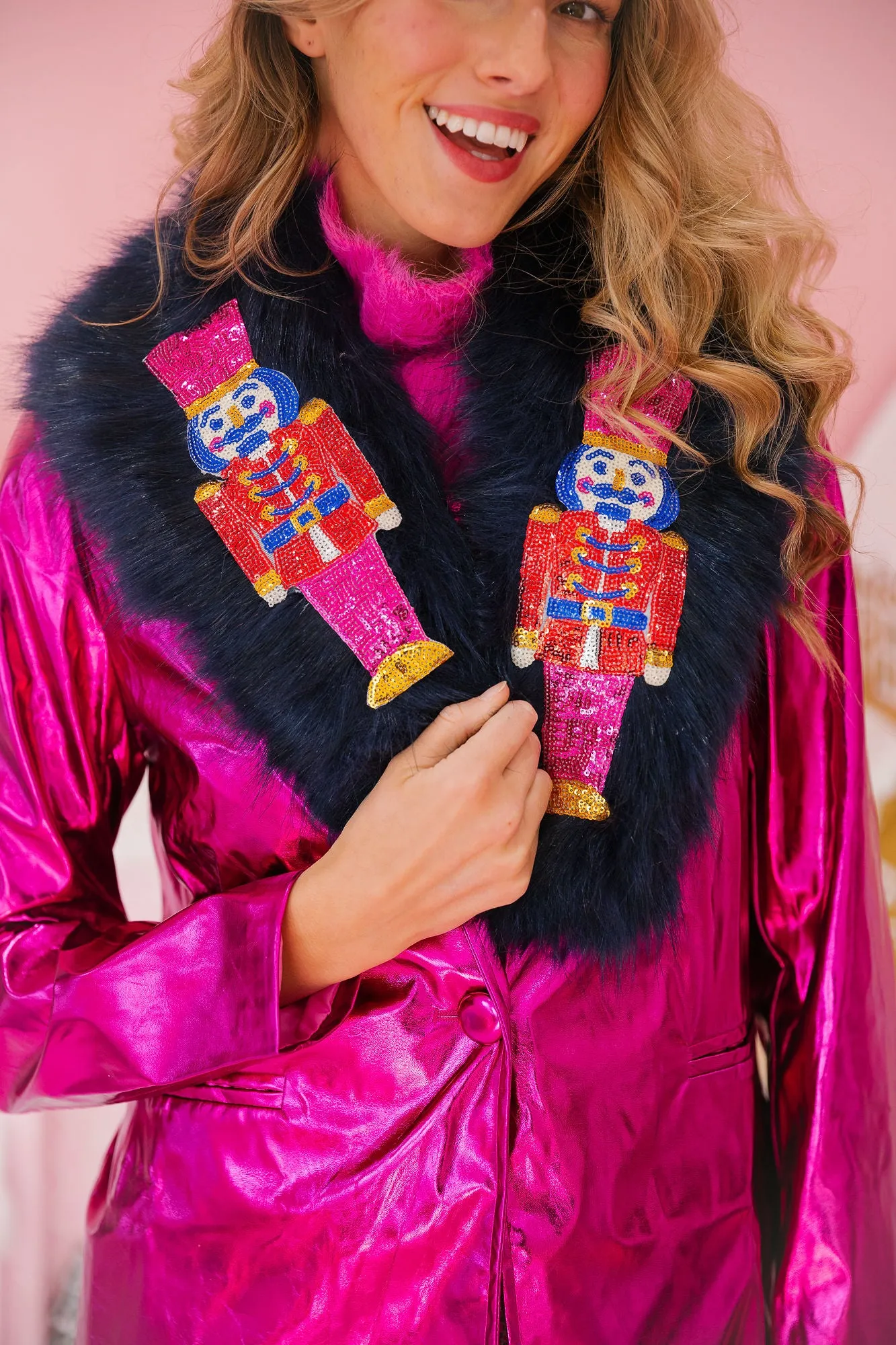 NUTCRACKER PINK METALLIC BLAZER