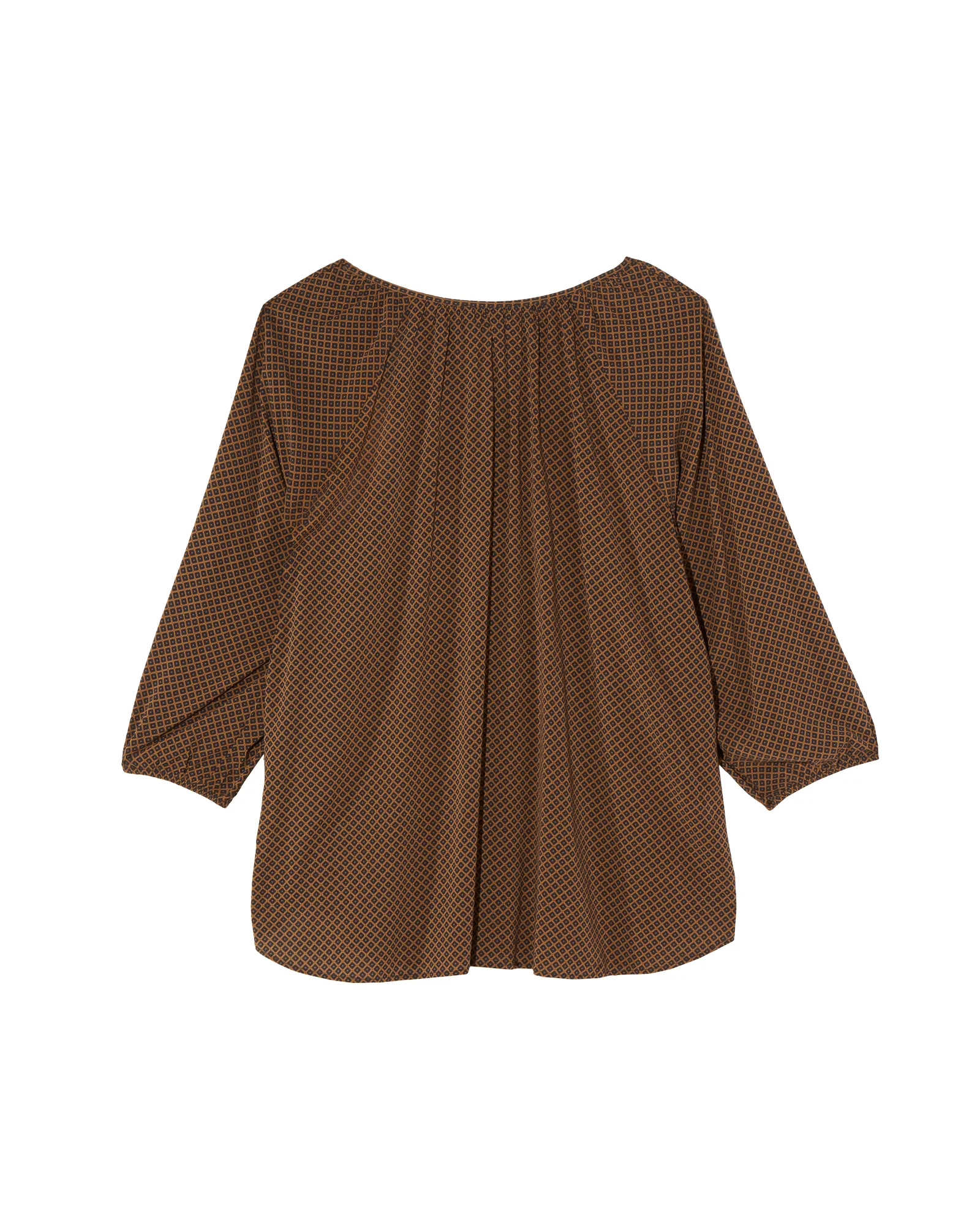 Ondine 3/4 Sleeve Peasant Blouse with Tassels | Brown