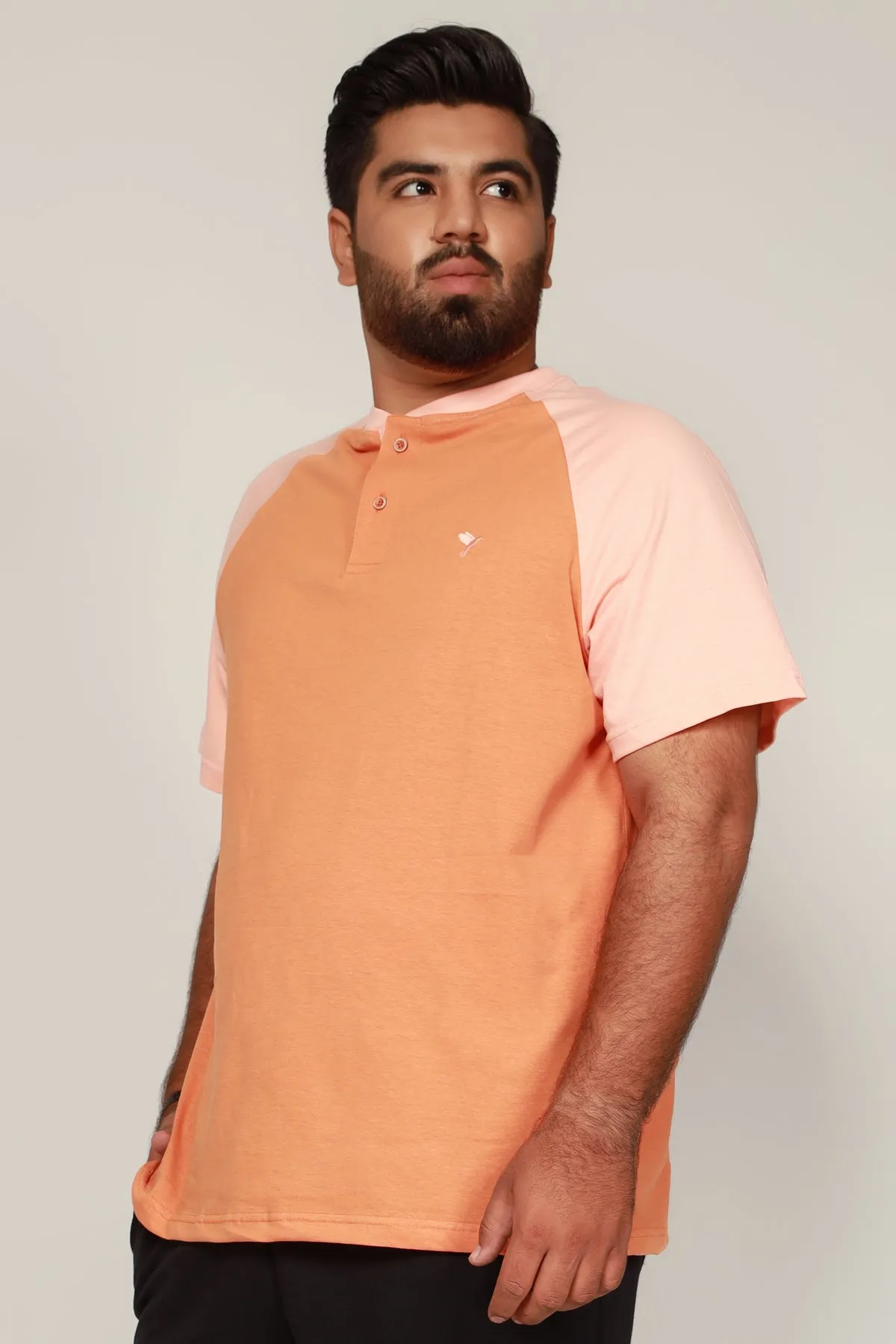 Orange & Salmon Raglan T-Shirt (Plus Size) - S22 - MT0178P