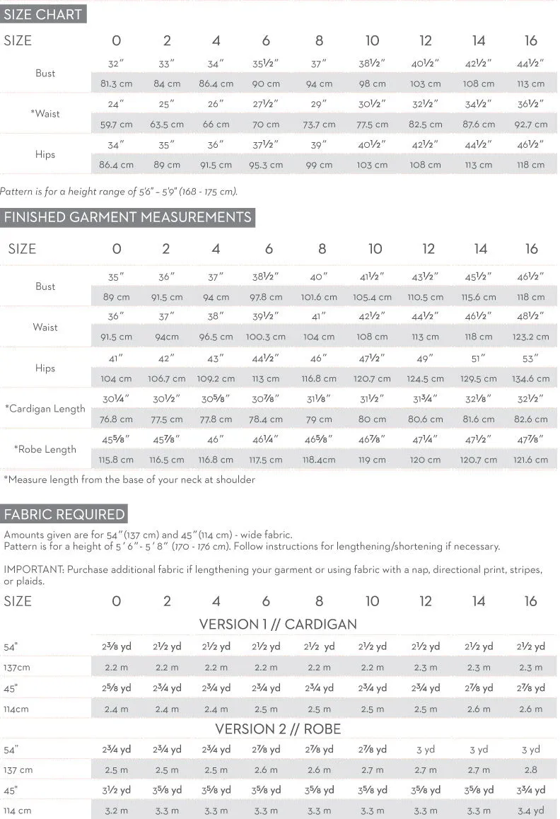 PDF Pattern - Samara Cardigan and Robe | Victory Patterns