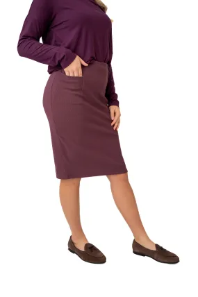 Perfect Fit Pencil Skirt 22" - Eggplant