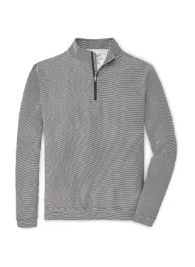 Peter Millar - Men's Perth Mini-Stripe Stretch Loop Terry Quarter-Zip - Navy/White