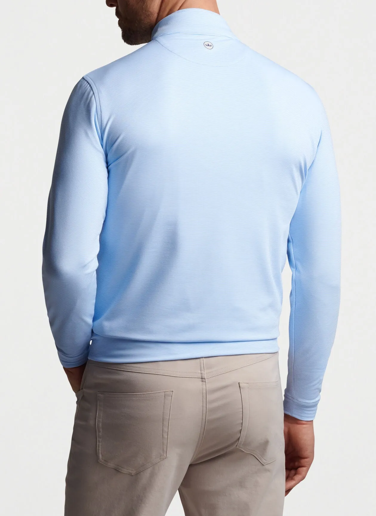 Peter Millar Perth Mini Stripe Stretch Terry Quarter Zips, Cottage Blue