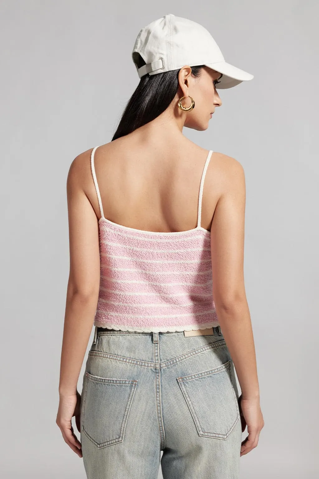 Pink Striped Slip Top