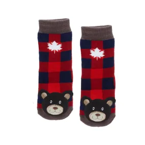 Plaid Black Bear w/Maple Leaf - 27063