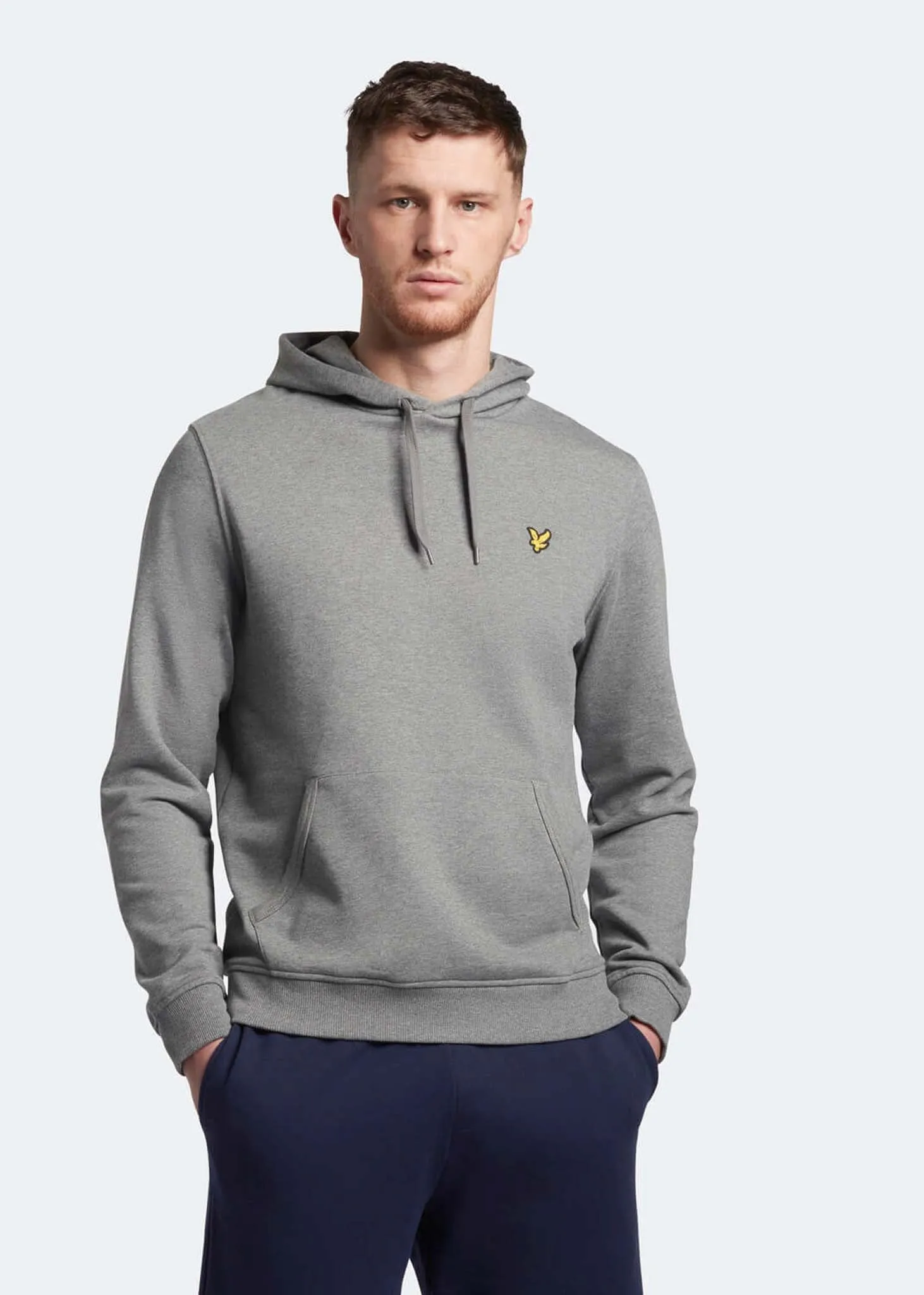 Pullover hoodie - mid grey marl