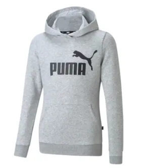 Puma Girl's Essentials Logo Hoodie - Grey