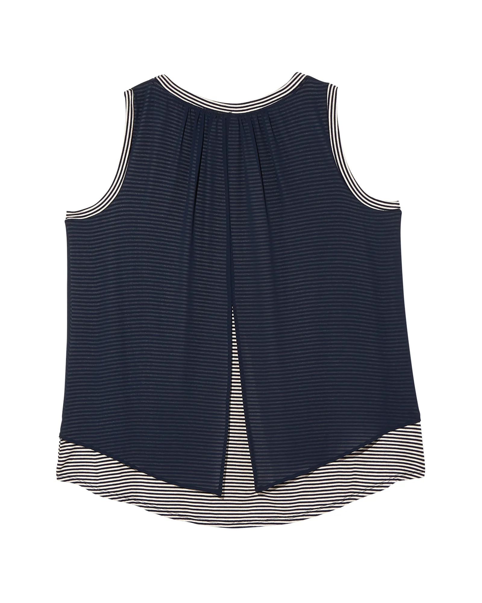 Quinn Mixed Media Tank | Navy / White