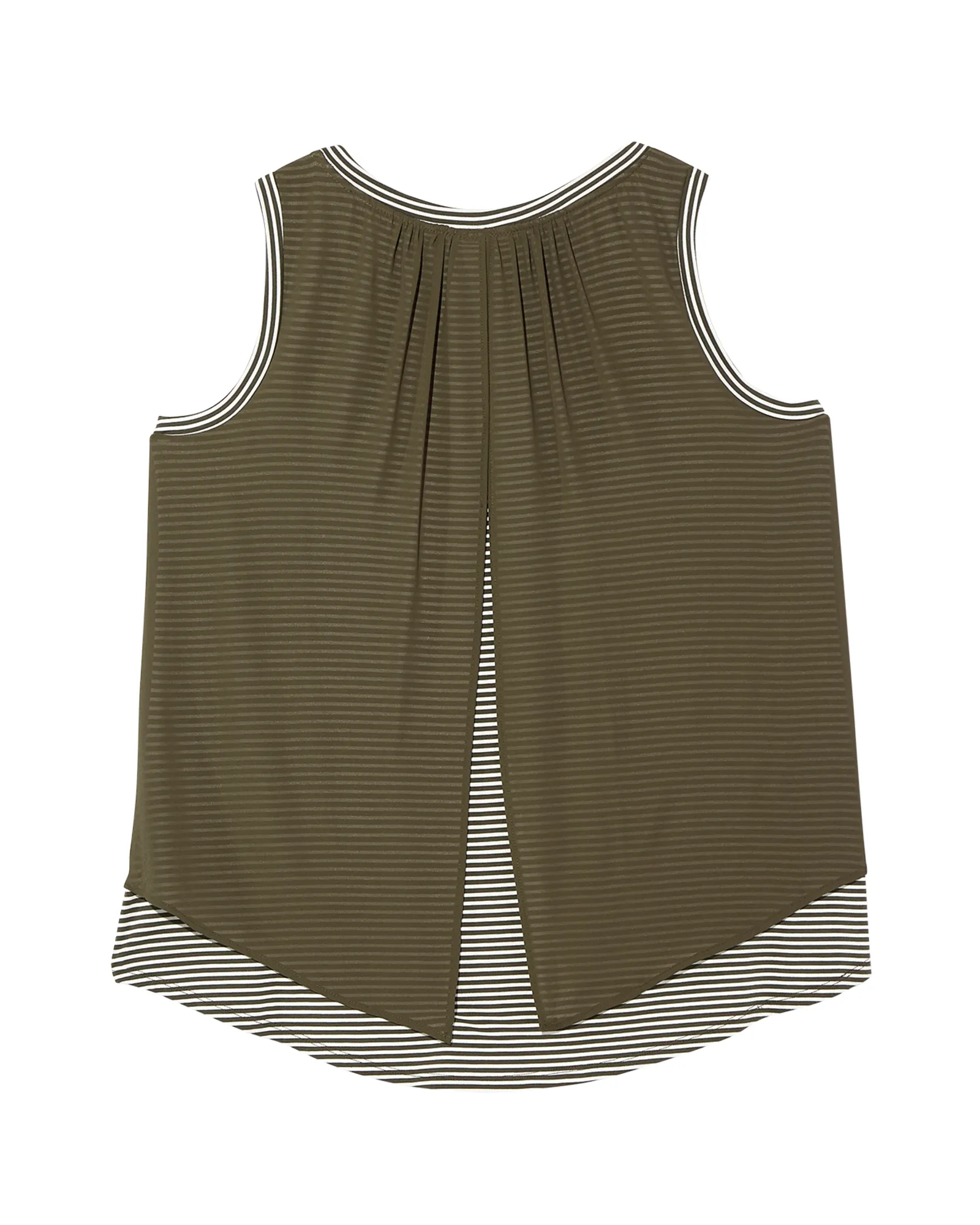 Quinn Mixed Media Tank | Olive Green / White