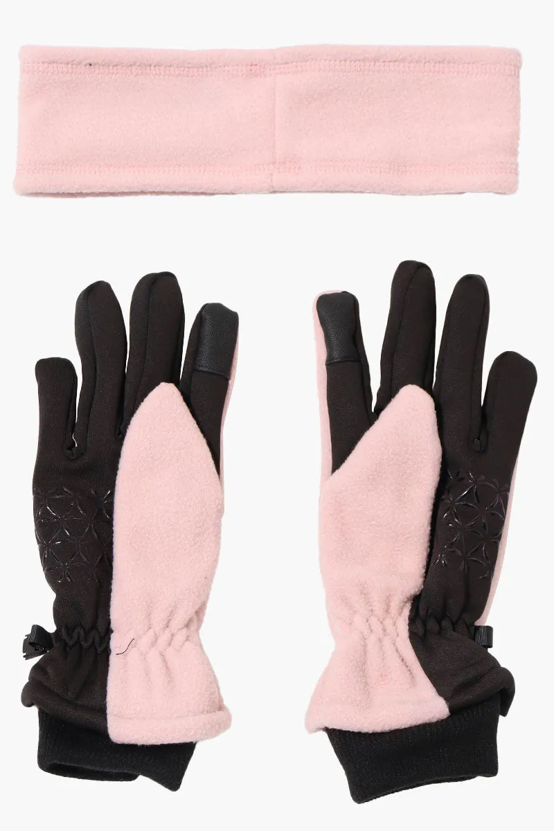 Reebok Solid Headband Glove Set - Pink