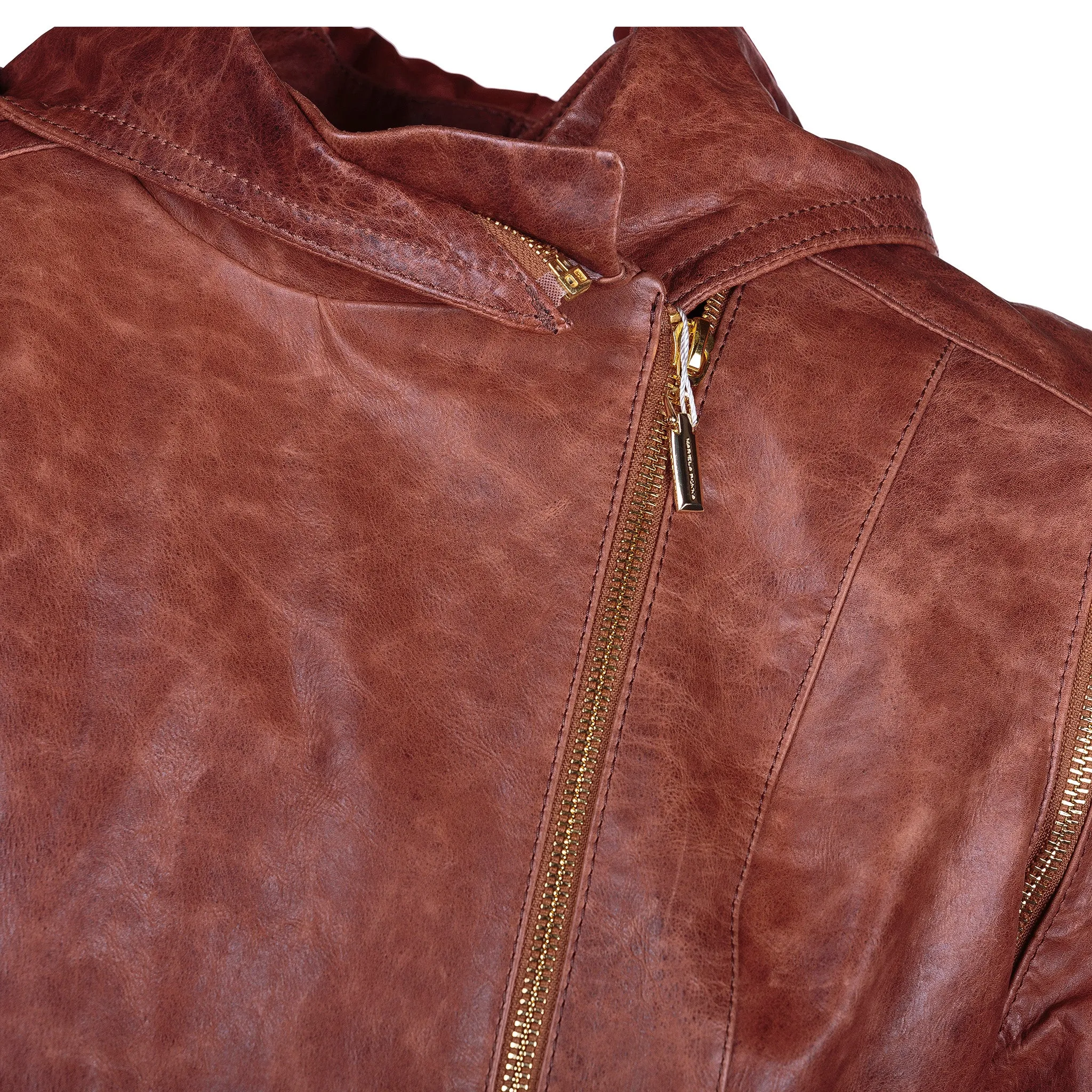 Removable Sleeves and Hood Reindeer Leather Jacket- Limited Edition