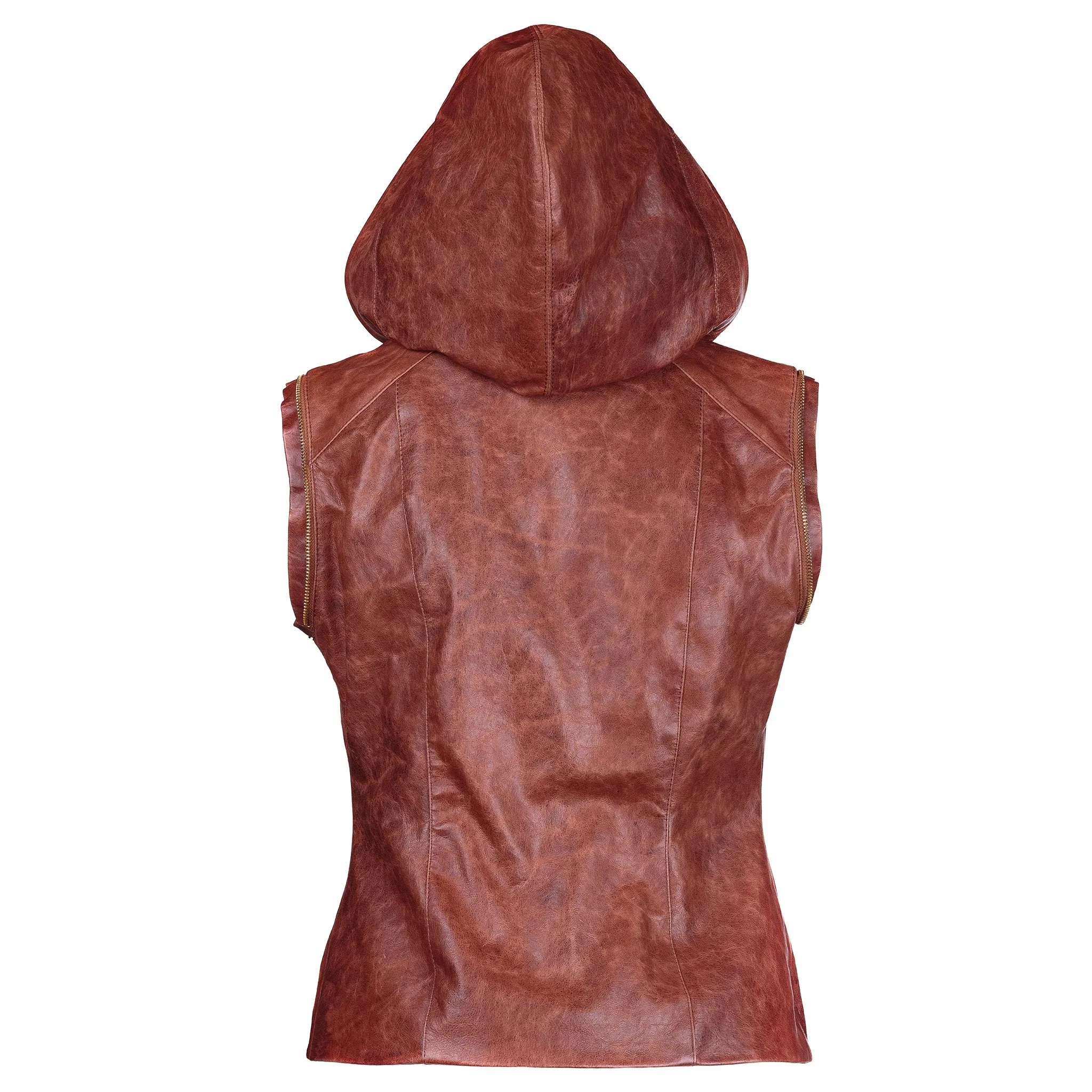 Removable Sleeves and Hood Reindeer Leather Jacket- Limited Edition