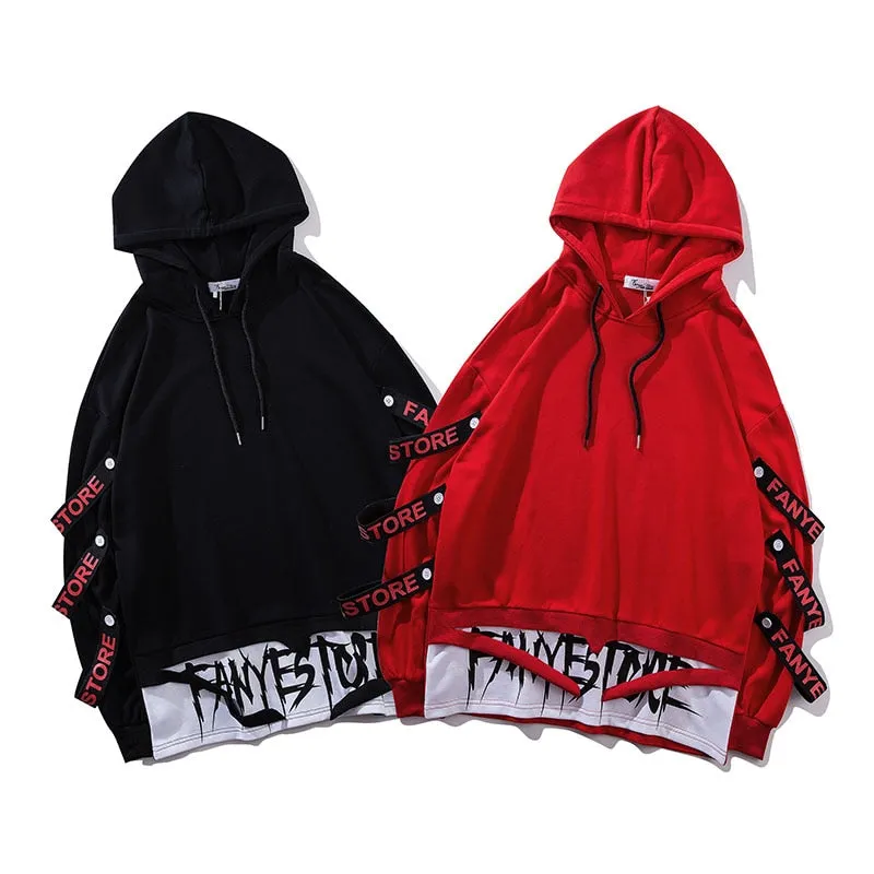 Ribbons Street Pullover Sweatshirt Fashion Hip Hop Streetwear