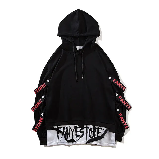 Ribbons Street Pullover Sweatshirt Fashion Hip Hop Streetwear