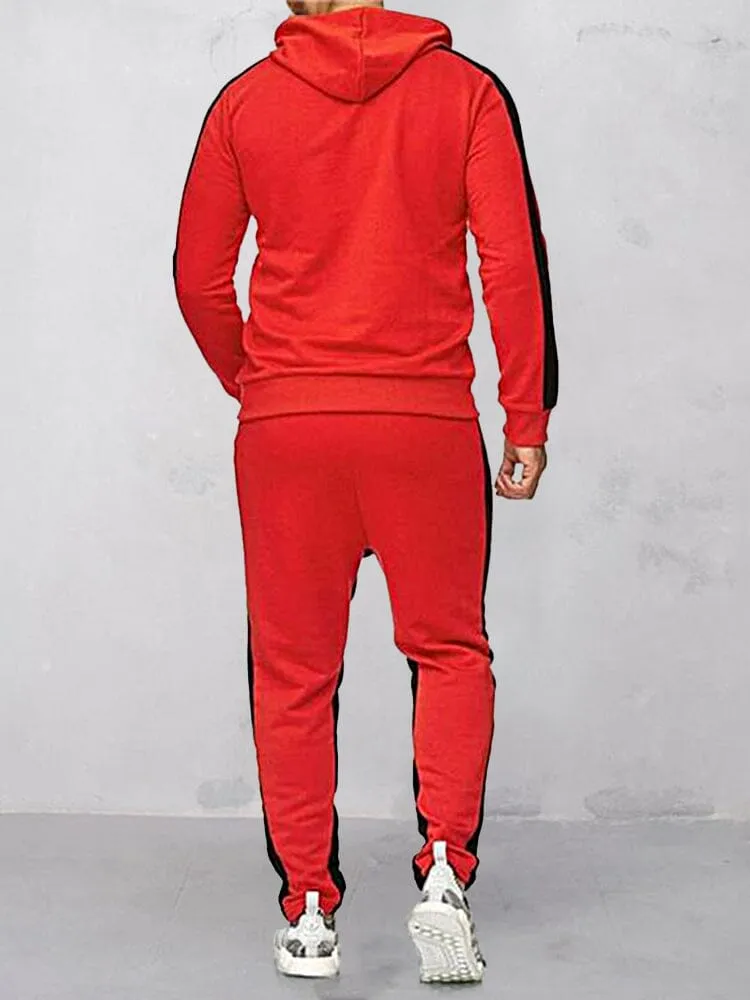 Round Neck Pullover Hoodie Sport Sets