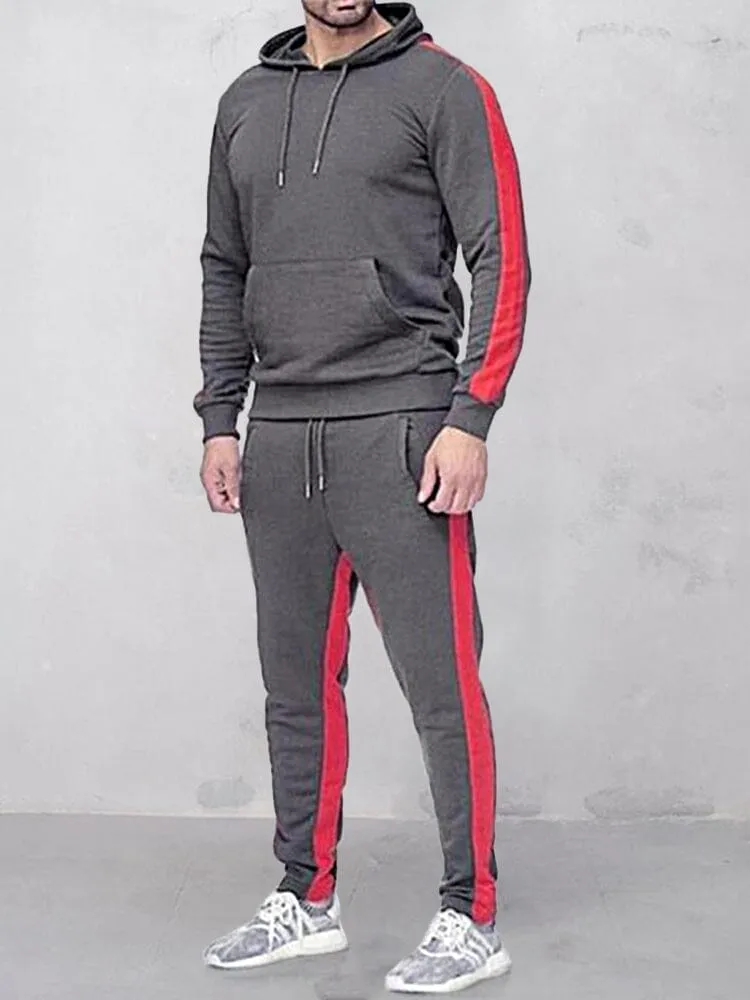 Round Neck Pullover Hoodie Sport Sets