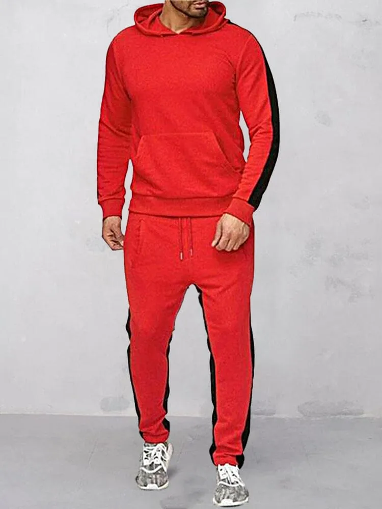 Round Neck Pullover Hoodie Sport Sets