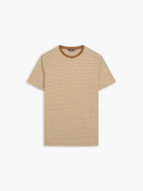 Rust Fine Stripe Crew Neck T-Shirt