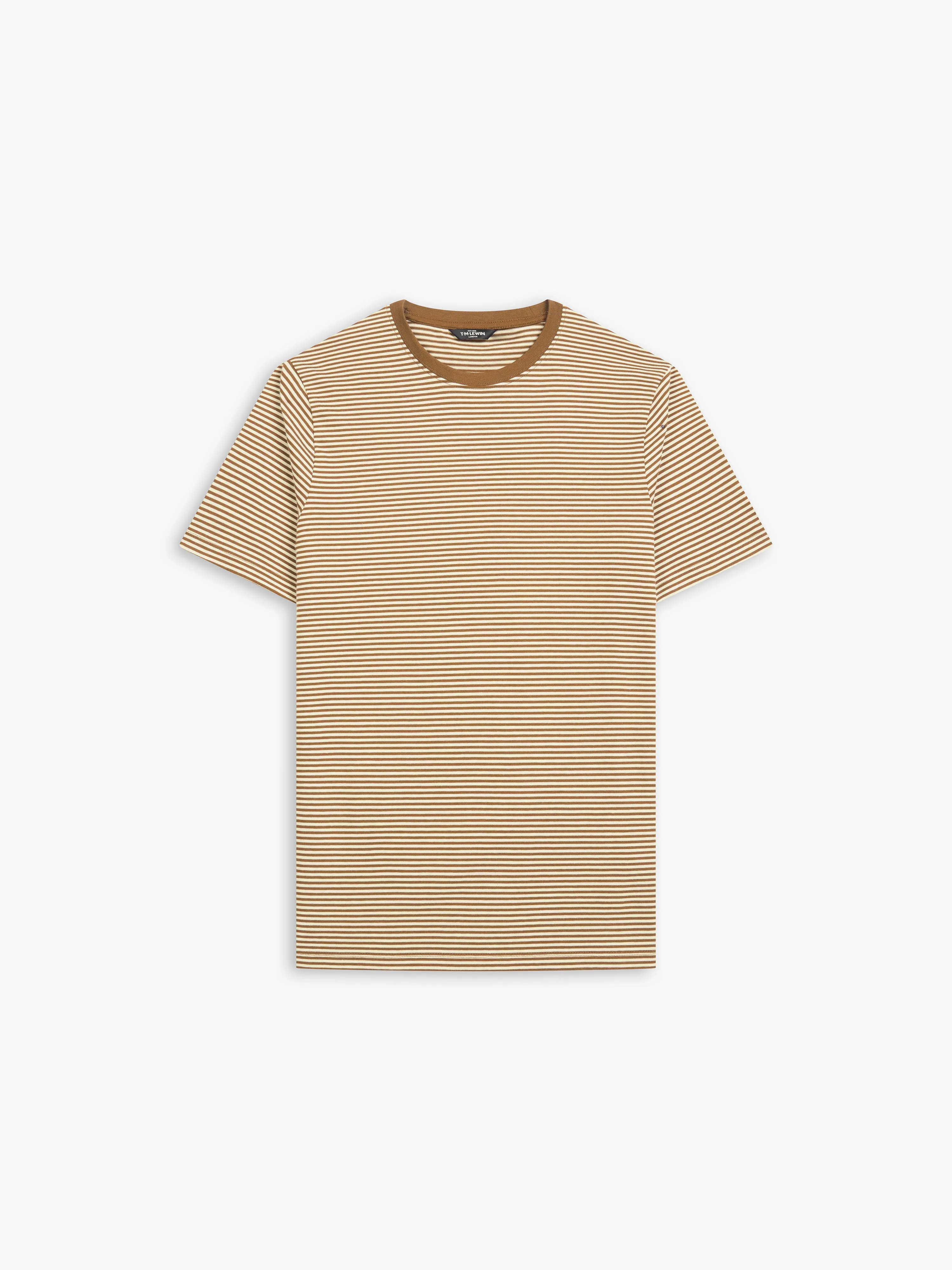 Rust Fine Stripe Crew Neck T-Shirt