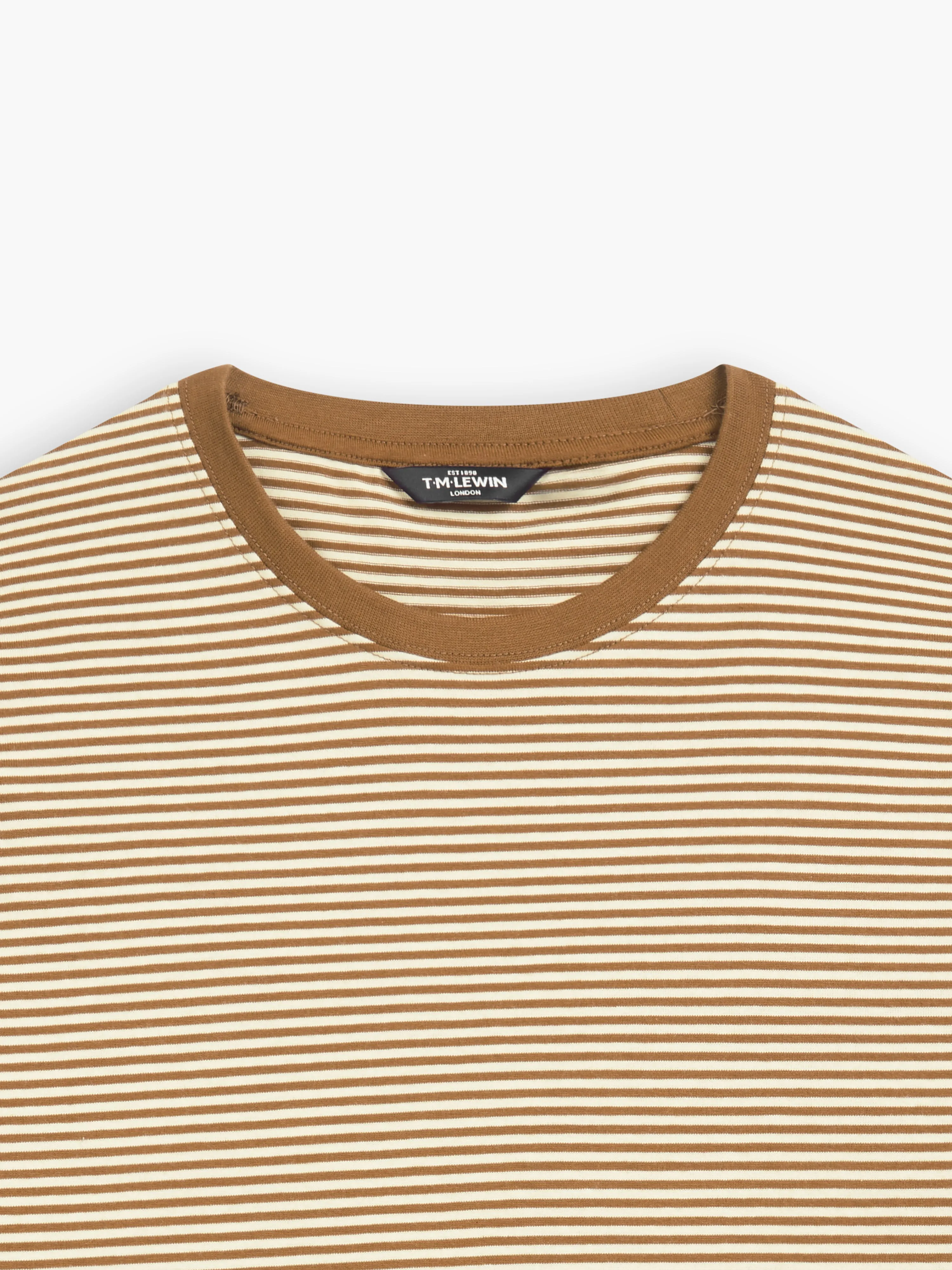 Rust Fine Stripe Crew Neck T-Shirt