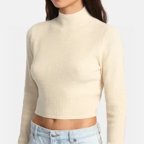 RVCA | Apres Sweater Crop Top | Latte