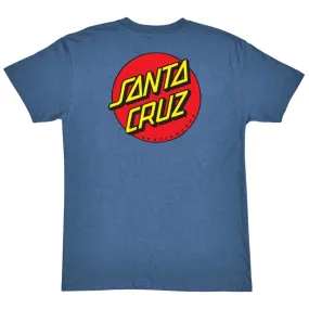 Santa Cruz Classic Dot Chest T Shirt Heather Cool Blue